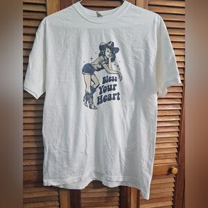 Retro Cowgirl “Bless Your Heart” Graphic Tee | Size XL | Western Style | NWT